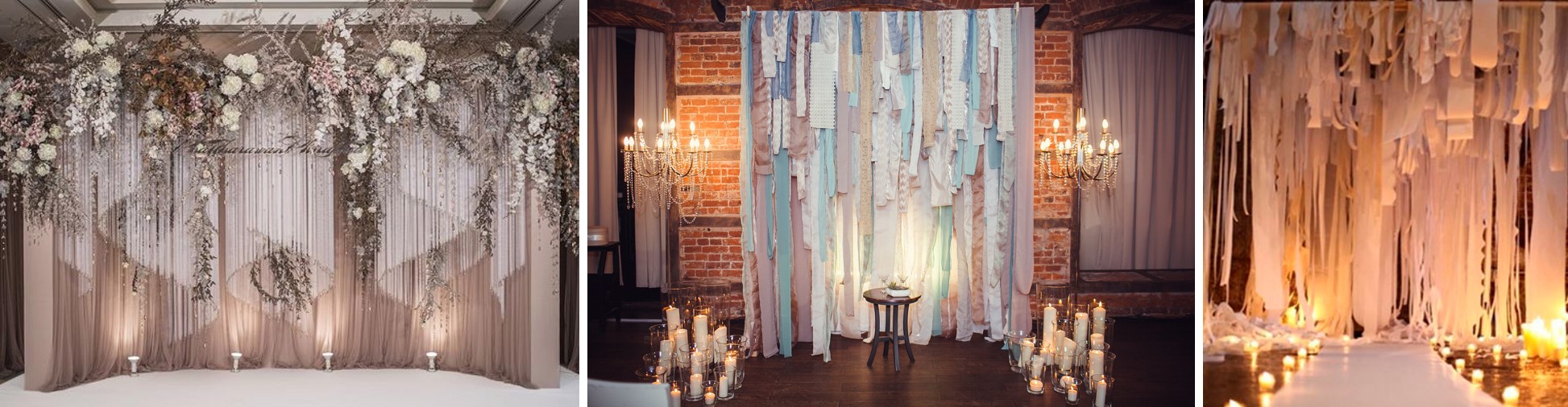 декор выездной регистрации из текстиля