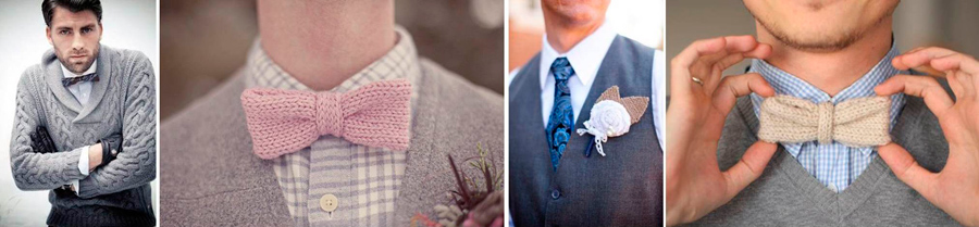 Вязаные мужские свадебные аксессуары